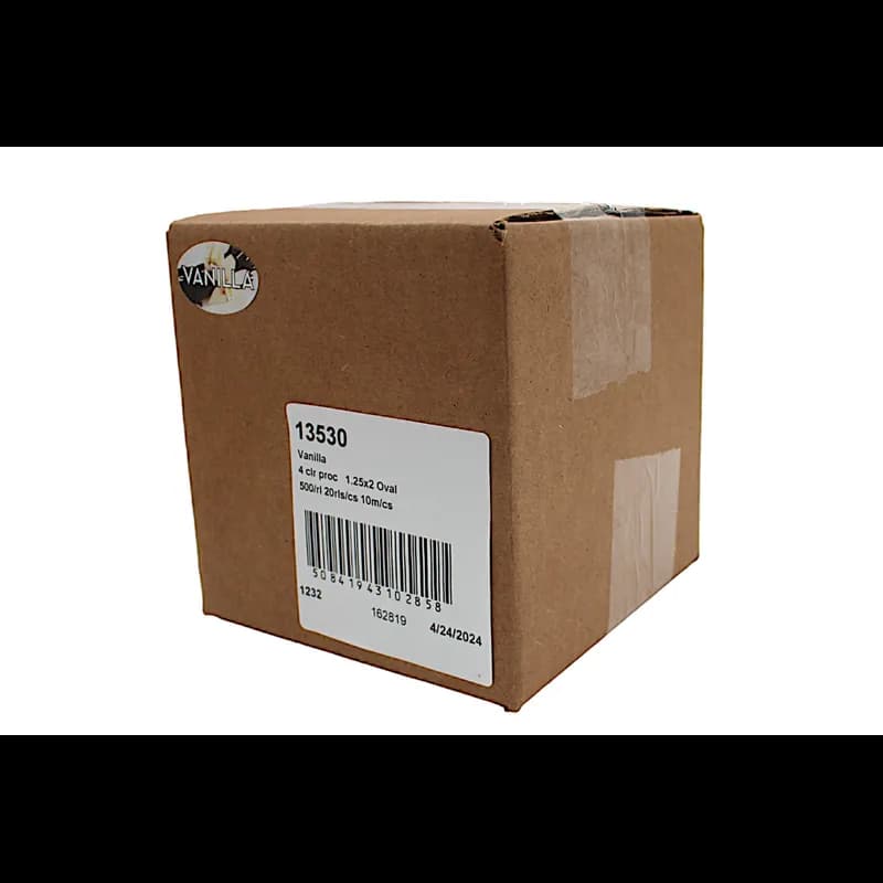 Vanilla Bakery Flavor Label 1.25X2 IN Oval 4 Color Process 500 Count/Roll 5 Rolls/Sleeve