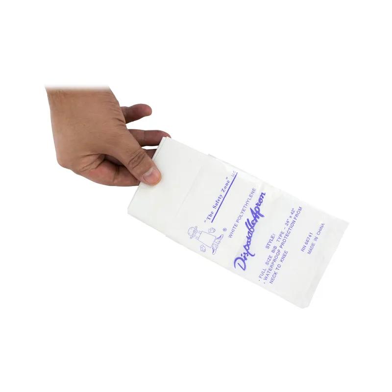 Apron 24X42 IN White 1MIL PE Disposable 1000/Case