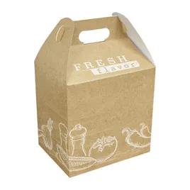 Fresh Flavor Take-Out Box Barn 8X6X8 IN Clay-Coated Paperboard Kraft Rectangle 100/Case