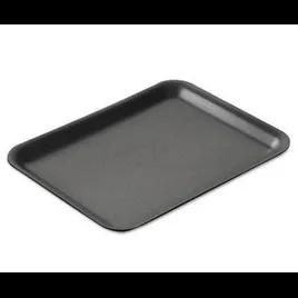 12S Meat Tray 11.25X9.25X0.5 IN Polystyrene Foam Shallow Black Rectangle 250/Case
