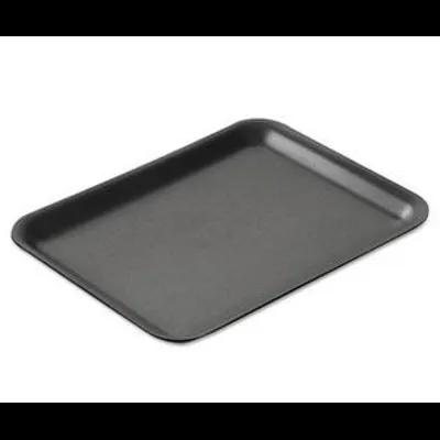 12S Meat Tray 11.25X9.25X0.5 IN Polystyrene Foam Shallow Black Rectangle 250/Case