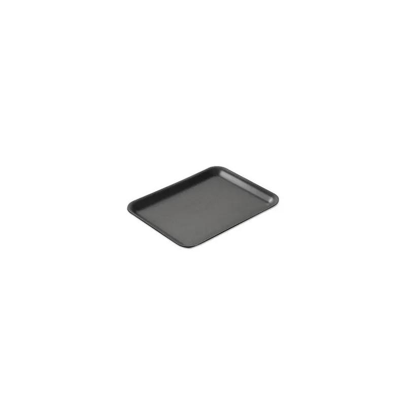 12S Meat Tray 11.25X9.25X0.5 IN Polystyrene Foam Shallow Black Rectangle 250/Case
