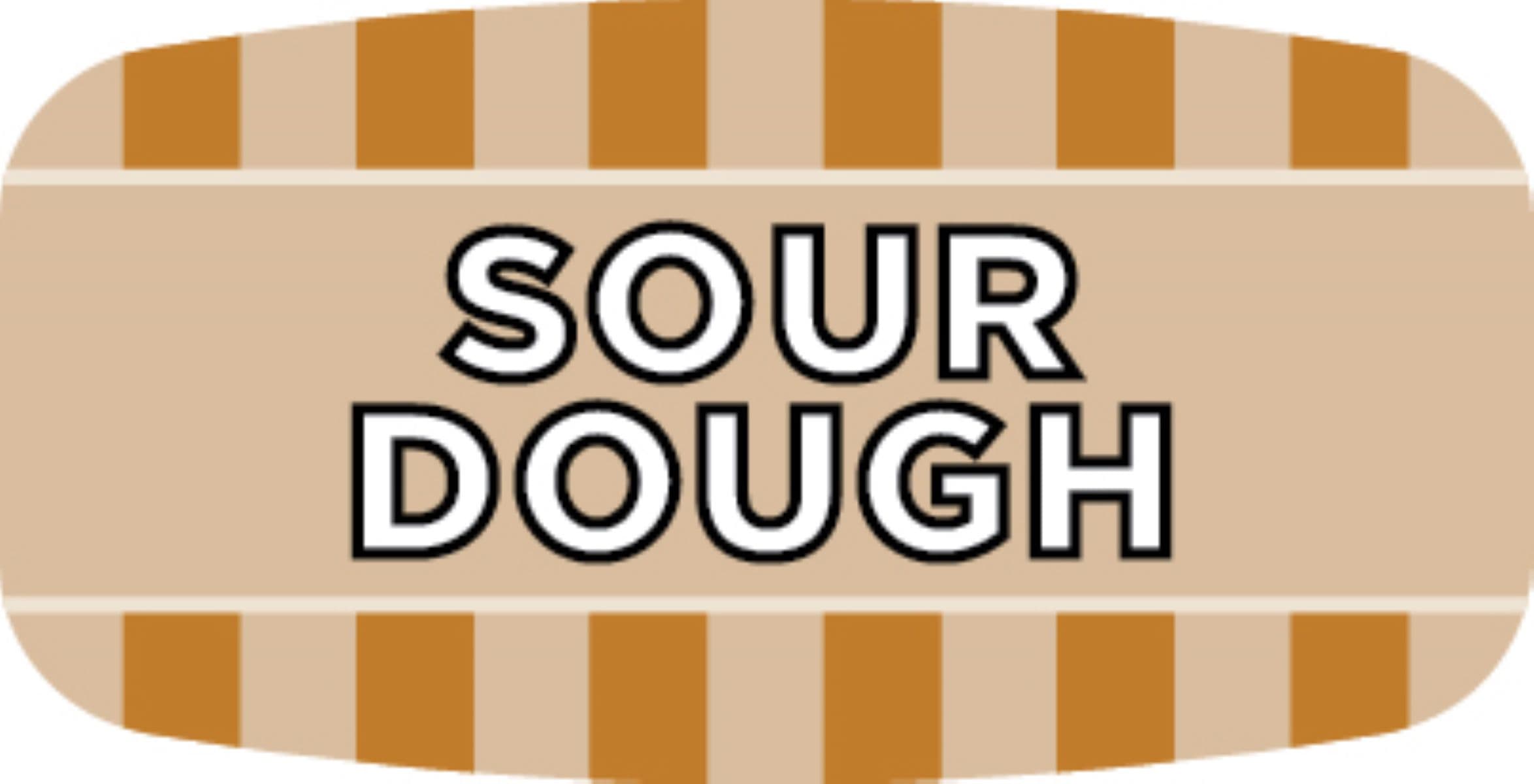 Sour Dough Bakery Flavor Label 0.625X1.25 IN Oval 4 Color Process UV 1000 Count/Roll 50 Rolls/Case 50000 Count/Case