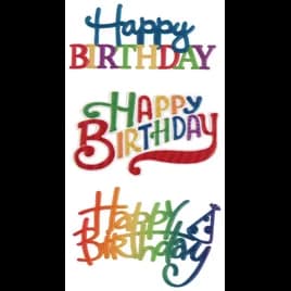 Cake Decorating Layon Plastic Multicolor Happy Birthday 24/Pack