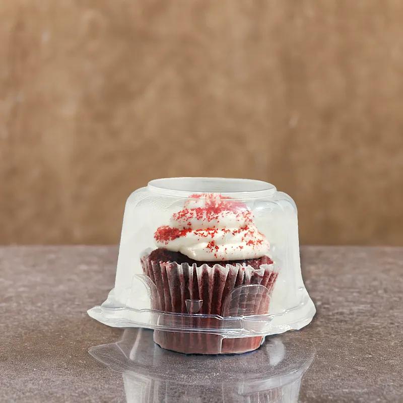 Cupcake Muffin Hinged Container With Dome Lid Large (LG) Plastic Clear 300/Case