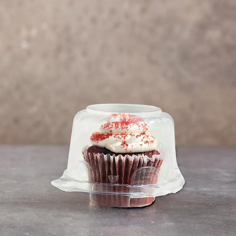 Cupcake Muffin Hinged Container With Dome Lid Large (LG) Plastic Clear 300/Case