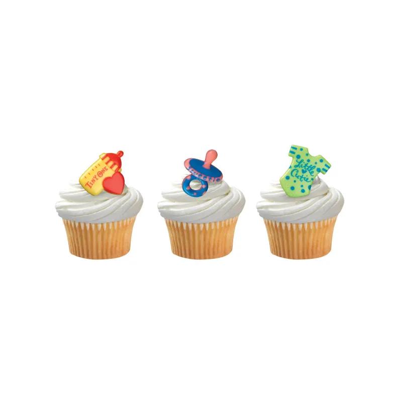 Cake & Cupcake Topper Ring Plastic Multicolor Baby 144/Pack