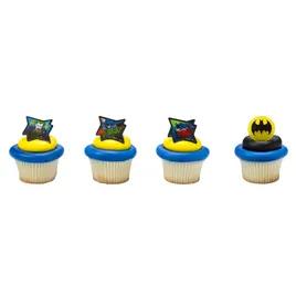 Cake & Cupcake Topper Ring Plastic Multicolor Batman Pow Whooshhh 144/Pack