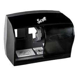 Scott® Essential Toilet Paper Dispenser 11X7.63X6 IN Wall Mount Black 2-Roll Coreless 1/Each