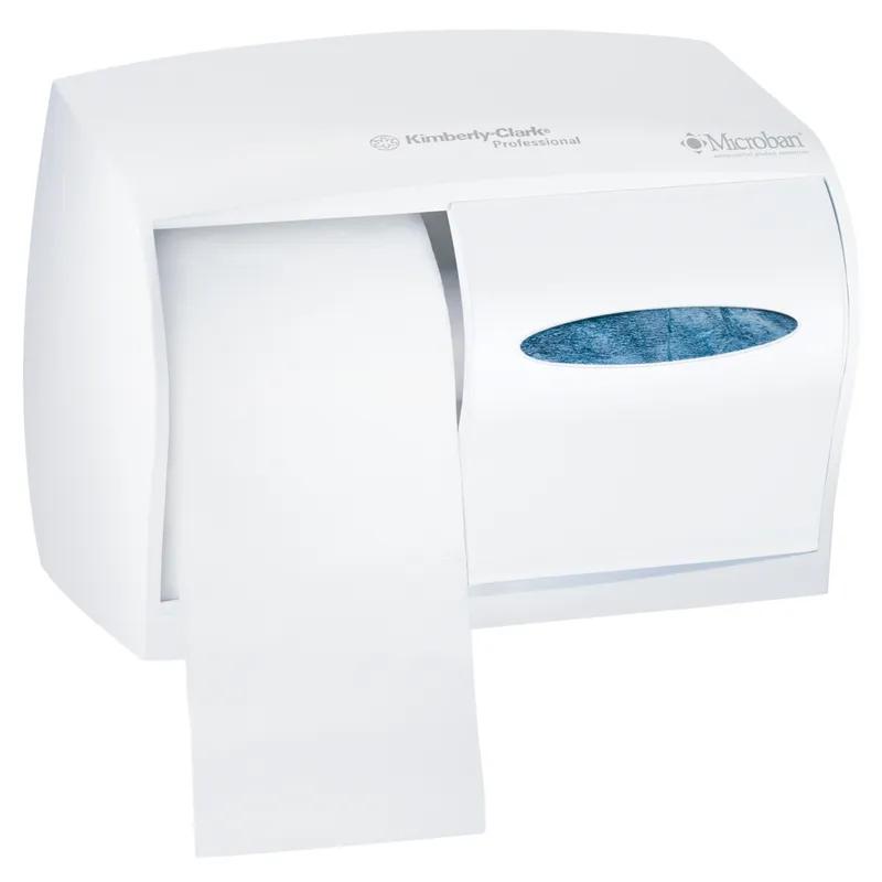 Scott® Essential Toilet Paper Dispenser 11X7.63X6 IN Wall Mount White Double Roll Standard (SRB) Coreless 1/Each