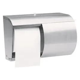 Scott® Pro Toilet Paper Dispenser 10.13X7.13X6.38 IN Stainless Steel Wall Mount, Locking Double Roll Coreless 1/Each