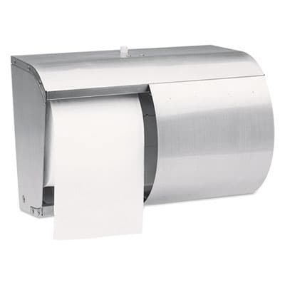 Scott® Pro Toilet Paper Dispenser 10.13X7.13X6.38 IN Stainless Steel Wall Mount, Locking Double Roll Coreless 1/Each
