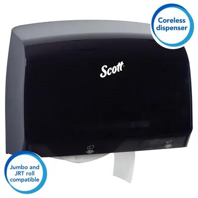 Scott® Professional Toilet Paper Dispenser 14.13X13.39X5.87 IN Wall Mount Black Coreless Jumbo (JRT) 9.38IN Roll 1/Each