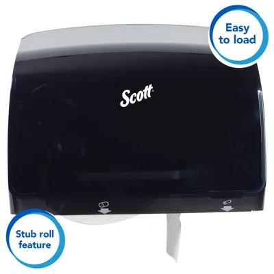 Scott® Professional Toilet Paper Dispenser 14.13X13.39X5.87 IN Wall Mount Black Coreless Jumbo (JRT) 9.38IN Roll 1/Each