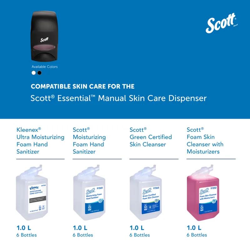 Scott® Essential Hand Sanitizer & Soap Dispenser 1000 mL 4.85X8.36X5.43 IN Black Manual Surface Mount 1/Each