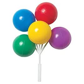 Cake & Cupcake Topper Pick Plastic Multicolor Primary Balloon Cluster 36/Pack