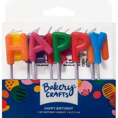 Letter Candle Wax Multicolor Happy Birthday 6/Pack