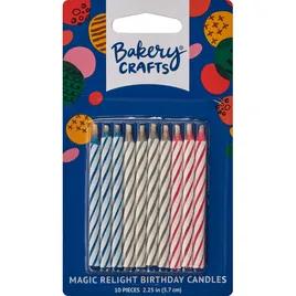 Birthday Candle Wax Blue Pink Gray Magic Re-Light 12/Pack