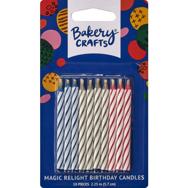 Birthday Candle Wax Blue Pink Gray Magic Re-Light 12/Pack