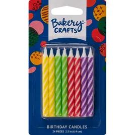 Birthday Candle 24 2.5 IN Wax Multicolor Brights Smooth & Spiral 24 Count/Pack 12 Packs/Case 288 Count/Case