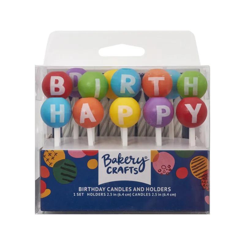 Candle Holder & Candle 4X2.13X4.44 IN Round 3D 6/Pack