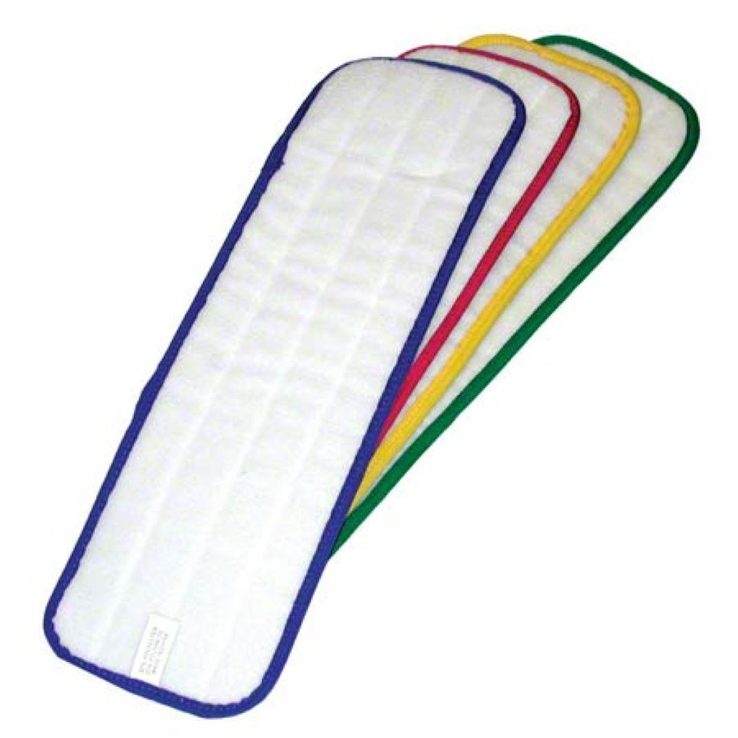Wet Mop Pad 5X24 IN Blue Green Microfiber Heavy Duty 12/Case