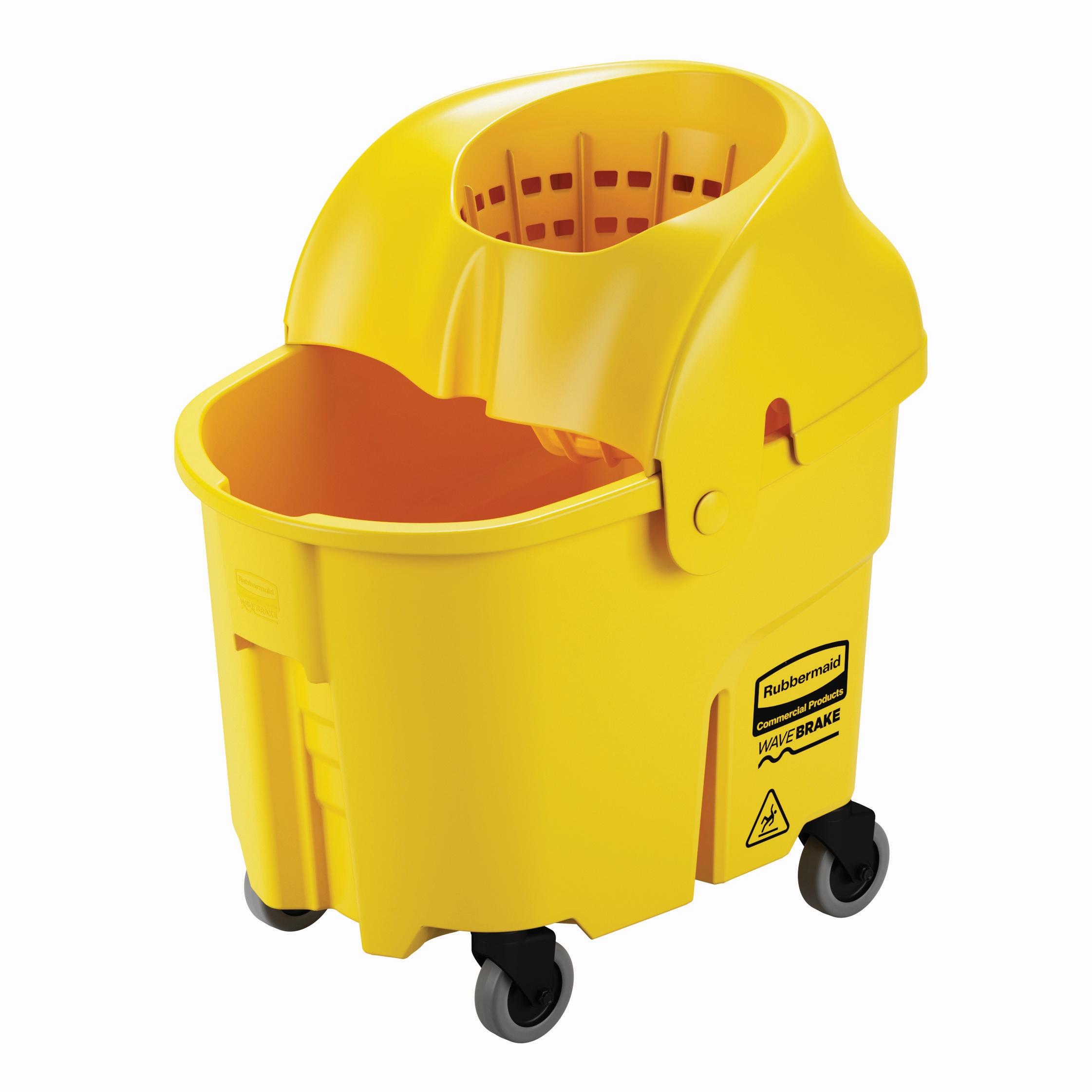 WaveBrake® Mop Bucket & Wringer 35 QT Plastic Yellow Institutional 1/Case