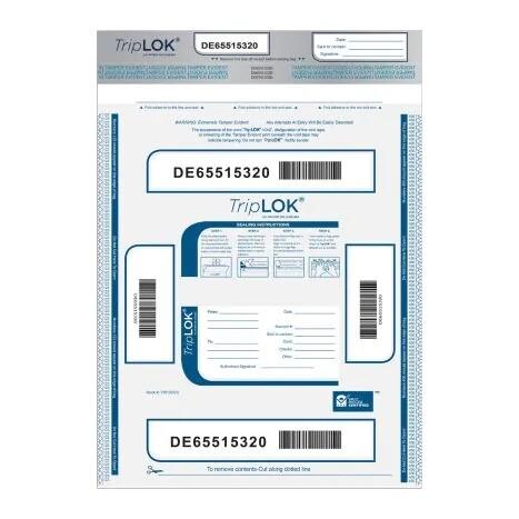 TripLok OTP Return Bag 15X20 IN Clear Plastic Tamper-Evident 50/Pack