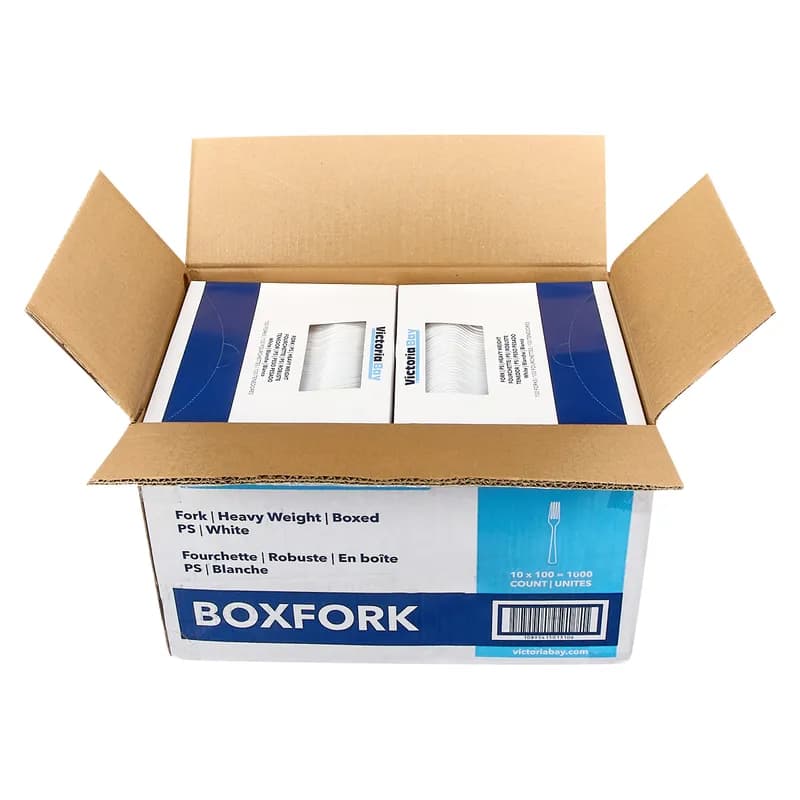 Victoria Bay Fork 7 IN PS White Heavy Duty 100 Count/Pack 10 Packs/Case 1000 Count/Case