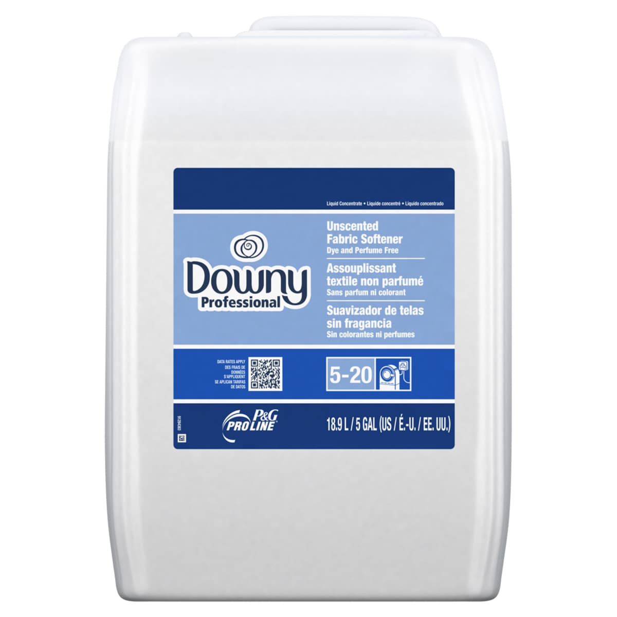 PGProLine Professional Downy® Unscented Laundry Softener 5 GAL Liquid Closed Loop Cleaner 1/Pail
