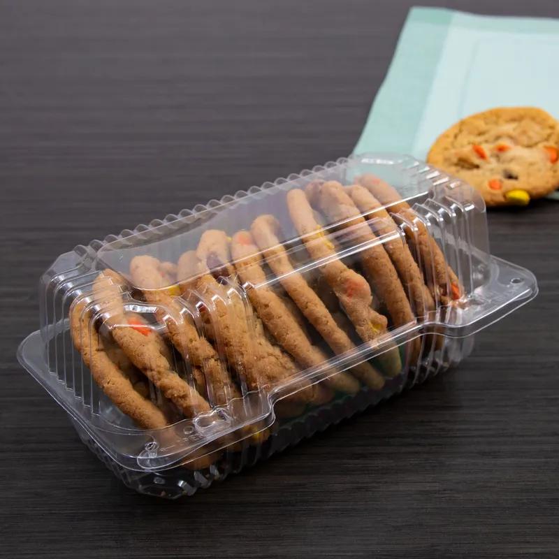 Dart® StayLock® Take-Out Container Hinged With Dome Lid 9X5.4X3.5 IN OPS Clear Oblong Bar Lock 125 Count/Pack 2 Packs/Case