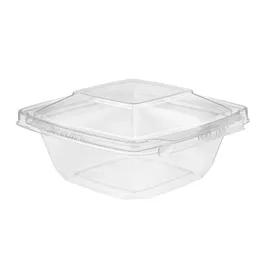 Safe-T-Fresh® Deli Container Hinged With Dome Lid 16 OZ RPET Clear Square 164/Case