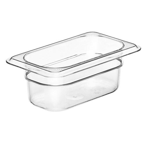 Camwear® Food Pan 1/9 Size 2.5 IN Clear Rectangle 1/Each