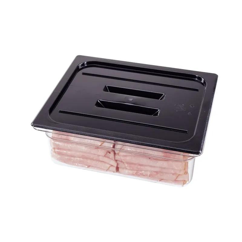 Camwear® Lid Food Pan 1/9 Size Clear PC With No Hole Lid 1/Each