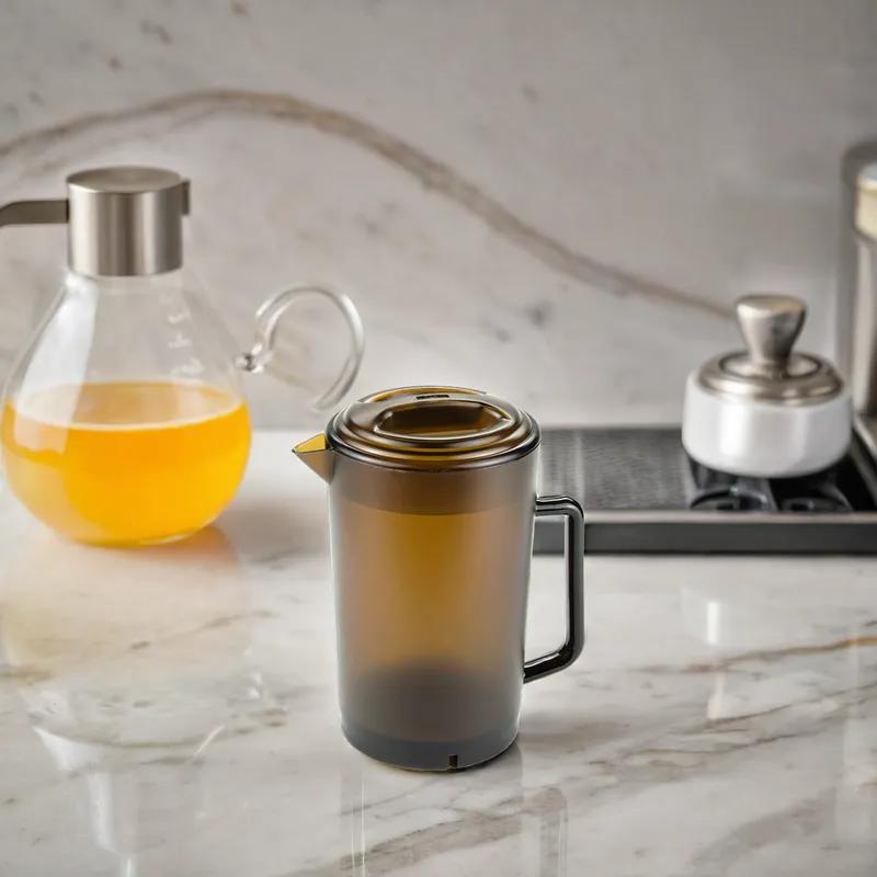Bulk Brew Espresso Pitcher 64 OZ SAN Amber Textured 1/Each