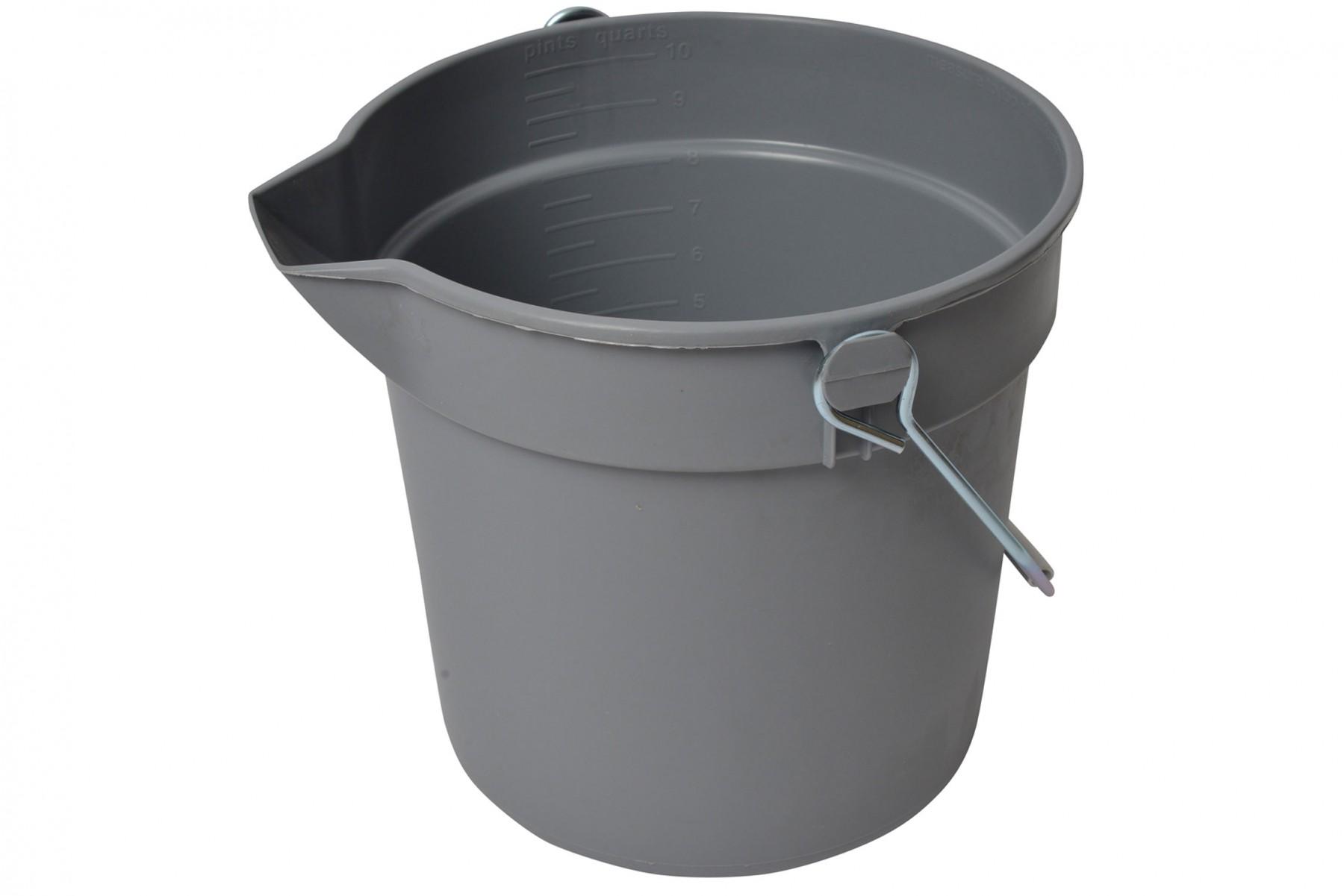 Pail 10 QT Gray Round 1/Each