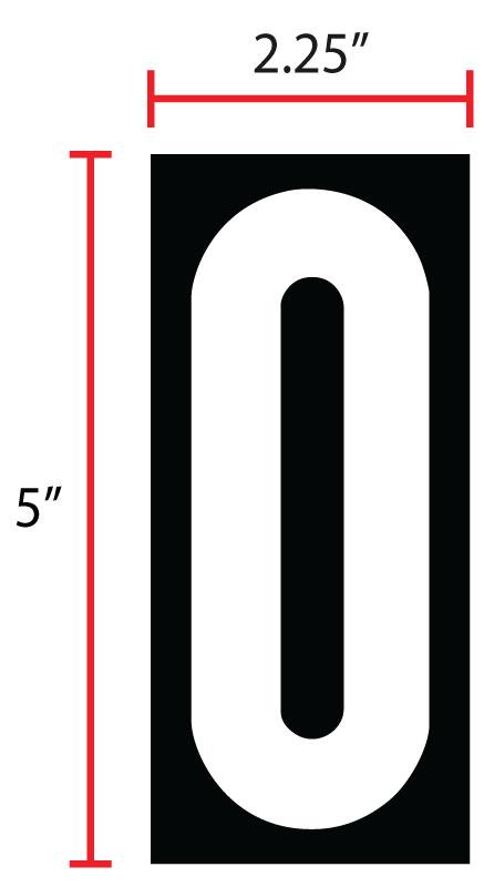 Gas Pumps Numbers 2.25X5 IN Plastic 20MIL #0 Magnetic Weatherproof 25/Pack