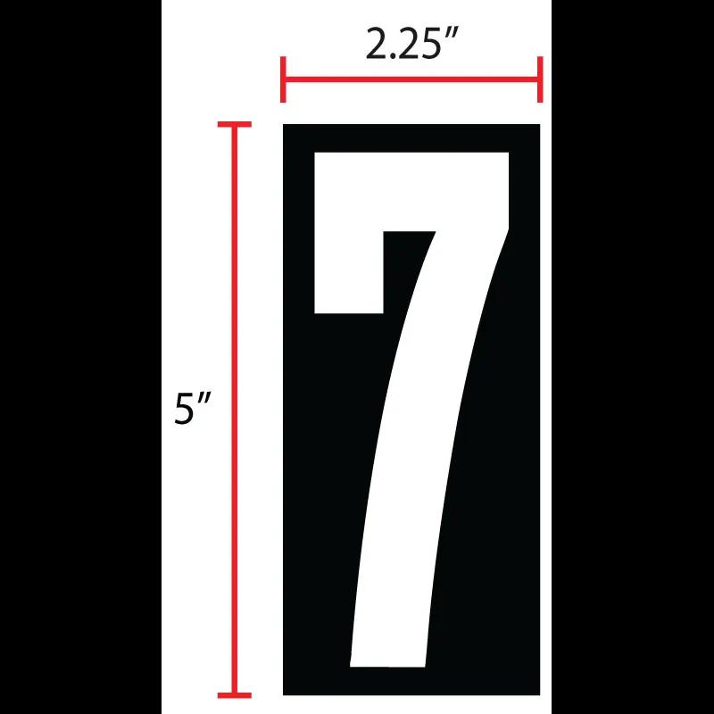Gas Pumps Numbers 2.25X5 IN Plastic 20MIL White Black #7 Weatherproof Magnetic 25/Pack