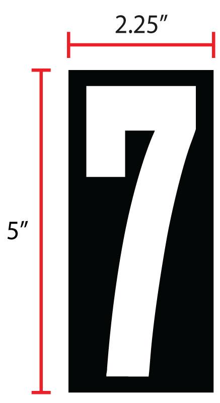 Gas Pumps Numbers 2.25X5 IN Plastic 20MIL White Black #7 Weatherproof Magnetic 25/Pack