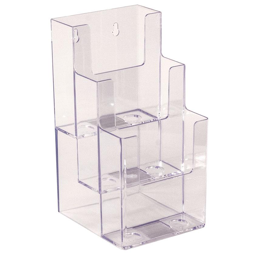 Excelsior® Literature Display Rack 5.5 IN Acrylic Clear Straight 3-Tier 1.75 IN Pockets 1/Each