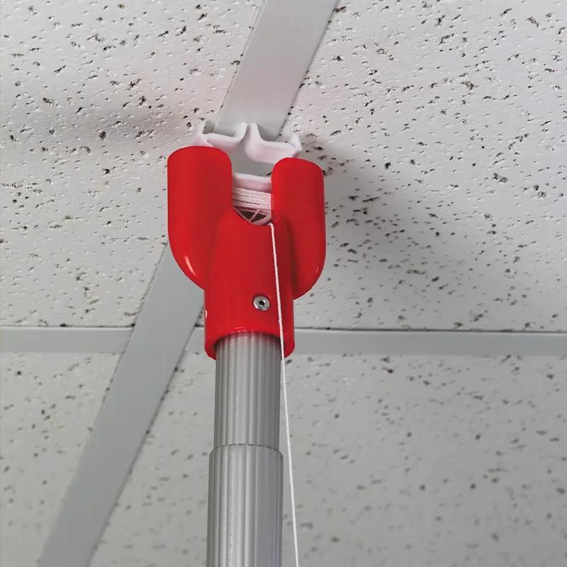 Installation Pole 10 IN Aluminum Silver Red Telescopic 10-18 FT 3-Piece 1/Each