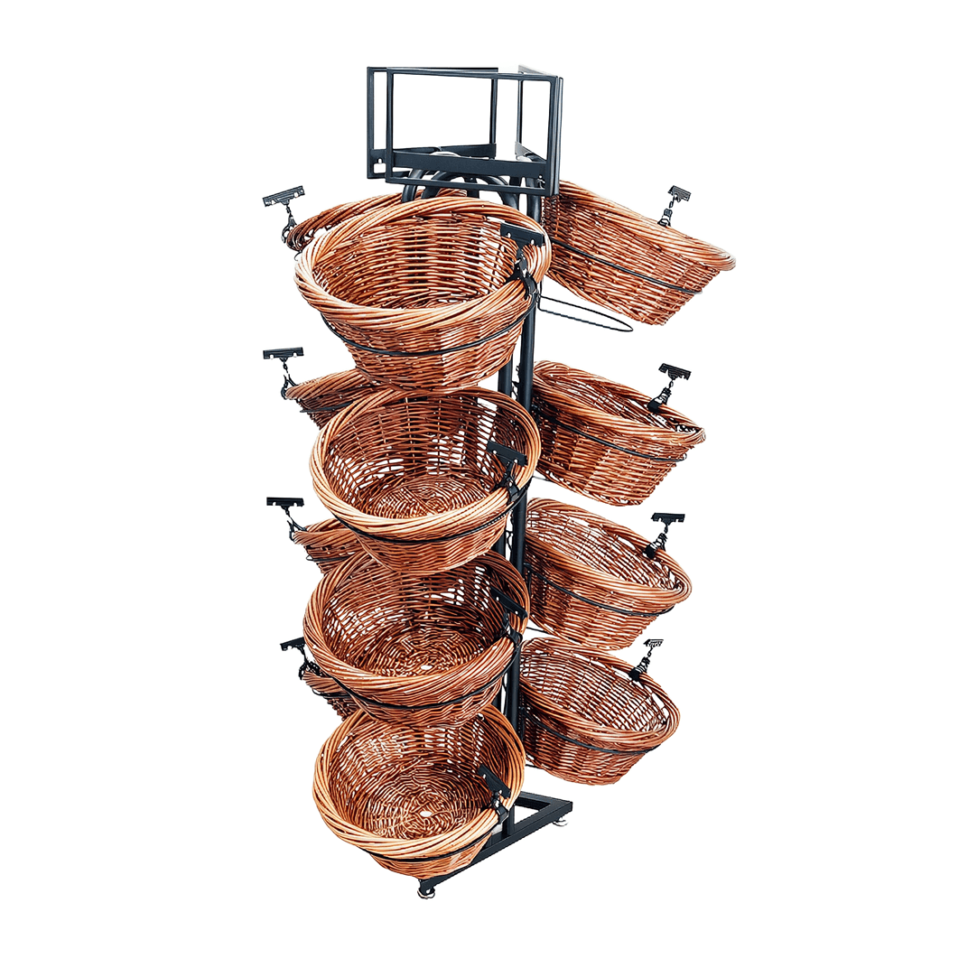 Merchandiser Display Rack With 12 Baskets 1/Case