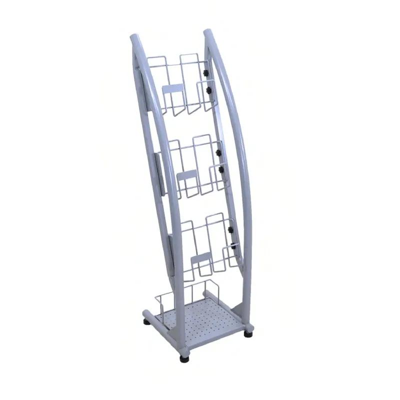 Newspaper Rack Silver 4 Pocket 1/Each