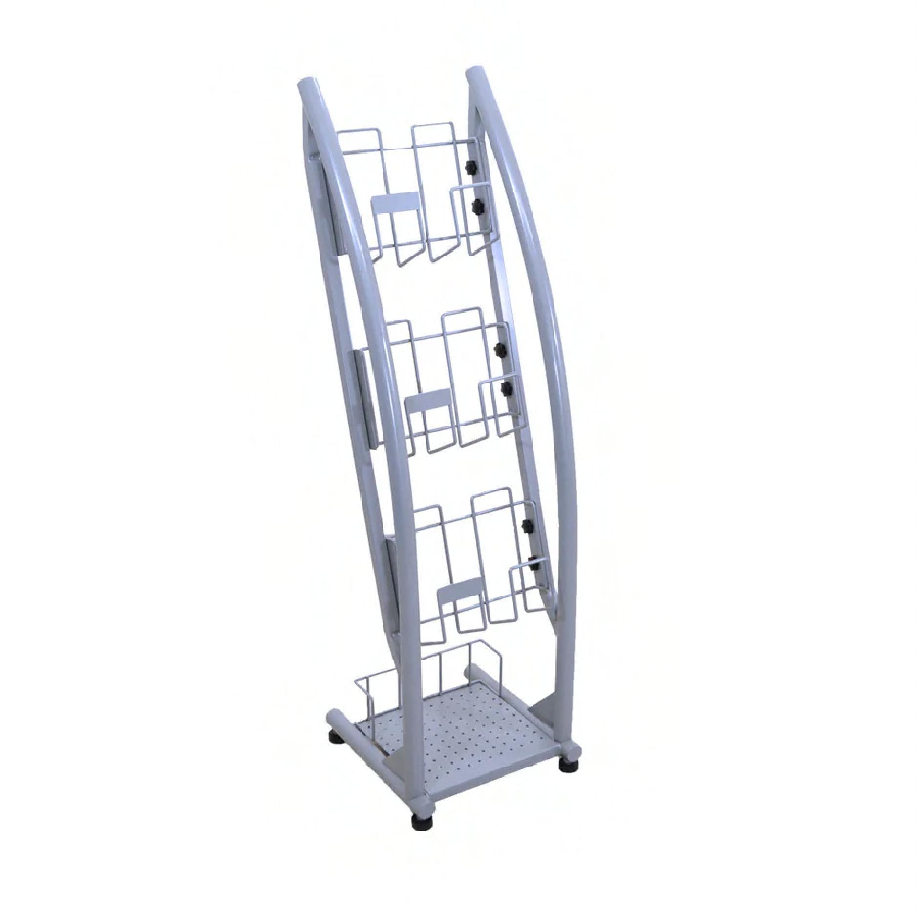 Newspaper Rack Silver 4 Pocket 1/Each