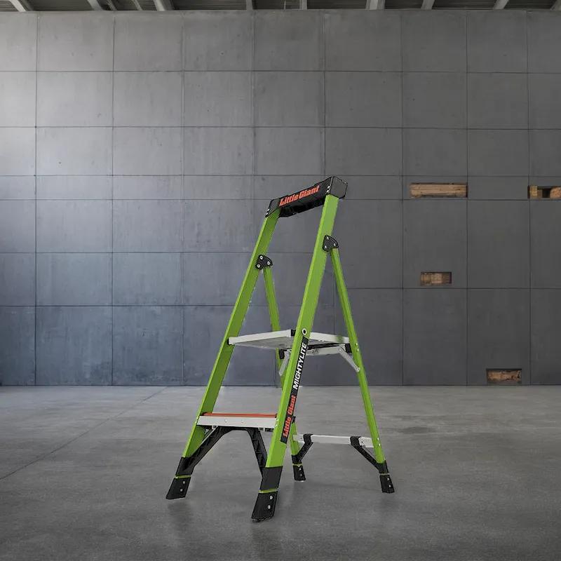 MightyLite Platform Ladder Fiberglass Rated for 300 lbs. Two Step 1/Each