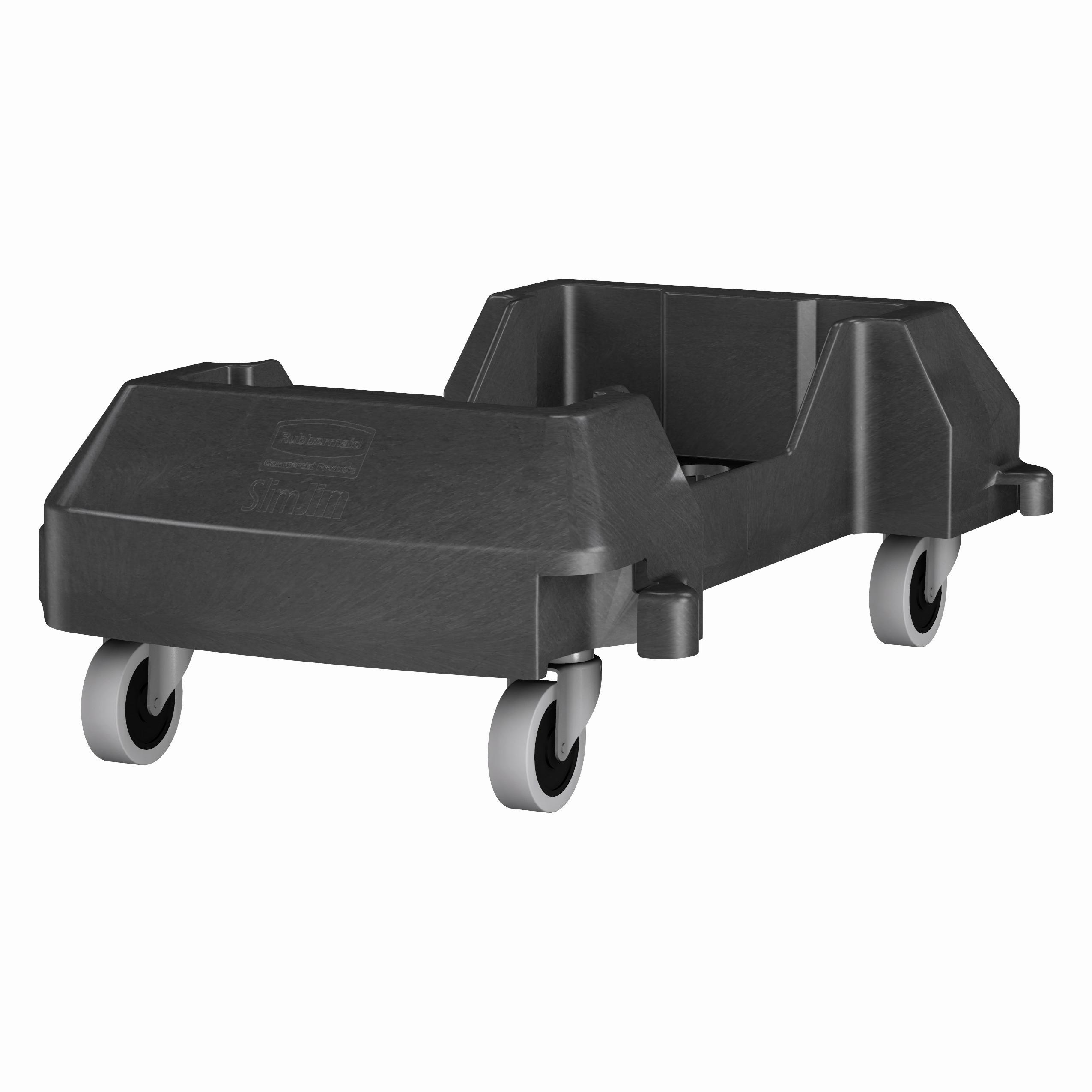 Slim Jim® Cleaning Cart Dolly 23.81X14.63X8.38 IN Black Resin Trainable 3 IN Non-Marking Casters 1/Each