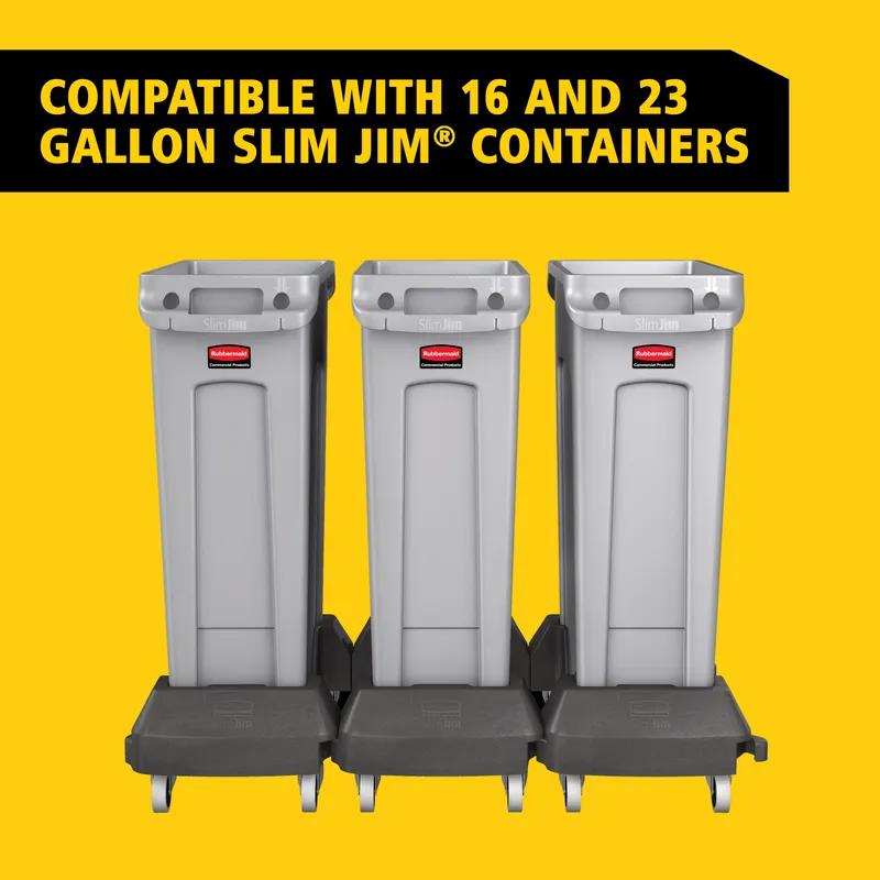 Slim Jim® Cleaning Cart Dolly 23.81X14.63X8.38 IN Black Resin Trainable 3 IN Non-Marking Casters 1/Each