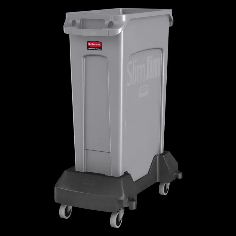 Slim Jim® Cleaning Cart Dolly 23.81X14.63X8.38 IN Black Resin Trainable 3 IN Non-Marking Casters 1/Each