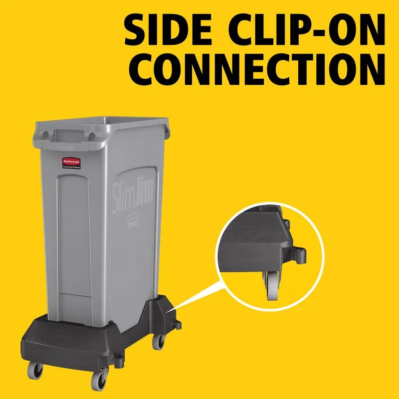 Slim Jim® Cleaning Cart Dolly 23.81X14.63X8.38 IN Black Resin Trainable 3 IN Non-Marking Casters 1/Each