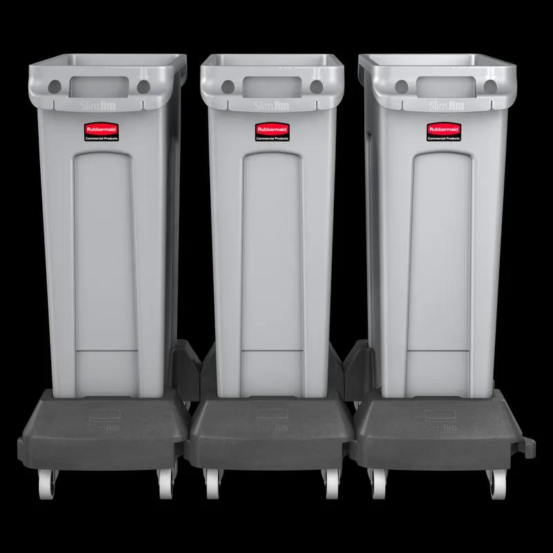 Slim Jim® Cleaning Cart Dolly 23.81X14.63X8.38 IN Black Resin Trainable 3 IN Non-Marking Casters 1/Each